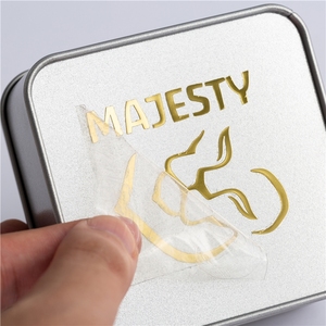 Autocollant 3D personnalisé en nickel métallique électroformé avec transfert de feuille d'or transparente, logo <span class=keywords><strong>UV</strong></span>, décalcomanie vinyle - Product Image 4