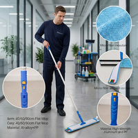 Serpillère à poussière en aluminium 40 cm en microfibre rechargeable avec système d'essorage par basculement