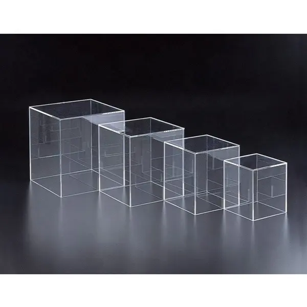 Heiße Verkäufe Klar Acryl Cube Display Riser, Shenzhen JingCheng Klar Acryl Cube Box
