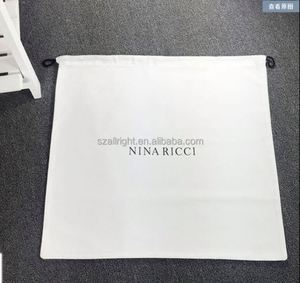 ถุงผ้าแคนวาสสีขาวสำหรับใส่ของขวัญแบบขายส่ง พร้อมเชือกผูก ปรับแต่งได้ ใช้คลุมรองเท้า กระเป๋าถือ แพคเกจจิ้ง  รับสกรีนลายถุงเท้า - Product Image 2