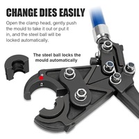 Industrielle TH-1632 Kabel Crimpzange, Multifunktionales Manuelles Profi-Presswerkzeug mit U, TH, M Matrizen für PEX-Rohrverpressung, Hydraulisch, OEM