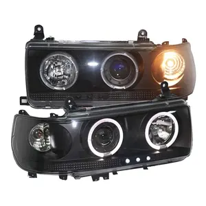 Farol Offroad com olhos de anjo LED para Land Cruiser LC80 FJ80 1990 - 1997