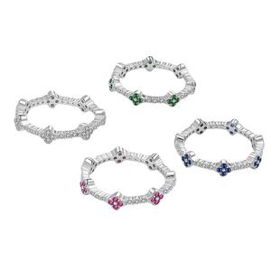 خاتم إصبع من ذيل البرسيم للنساء بأربع أوراق شجر قابلة للتكديس S925 من الفضة الإسترلينية S925 - Product Image 5