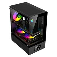 ESGAMING New Design Tempered Glass Mid Tower Computer Cases & Towers Gaming Micro Vertical ATX ITX Pc Case With Lcd Display