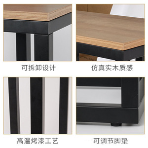 Minimalist Side Table Solid Wood Square Top Metal Frame Coffee Table Living Room <b>Bedroom</b> Storage <b>Shelf</b> Natural Wood Color - Product Image 3