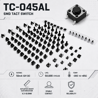 Interruptor Táctil Mini TC-045AL de 4.5x4.5mm, Ultrafino, SMT, 4 Pines, Amplio Rango de Temperatura -30°C ° De la C a la 85 ° Soporte Técnico 24/7 para Llaves de Coche