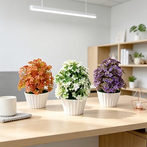 Bonsái artificial de palmera castaño enano del fabricante, planta verde de plástico con 14 flores para decoración del hogar y la sala de estar - Product Image 2