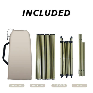 Outdoor Folding Long <strong>Table</strong> Portable Storage Black Camping Desk Barbecue <strong>Table</strong> Easy to Install With Net Bag Light <strong>Stable</strong> - Product Image 3