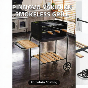 Meilleur barbecue au charbon de bois avec extracteur de fumée, commande tactile, chariot de cuisson pliable pour barbecue extérieur - Product Image 2