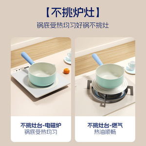 Ceramic Glazed Non-Stick Small Stew <b>Pot</b> With Deep Body And Flow Spout For Baby Food Milk <b>Soup</b> Cooking On Universal Stovetop - Product Image 5