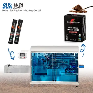 Mesin pengemasan kotak kemasan karton biskuit batang kopi cokelat makanan otomatis penuh mesin Cartoning horisontal