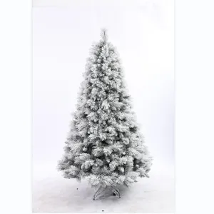 Fabrika doğrudan satış kar flok yapay PVC yılbaşı ağacı Arbol de Xmas Xmas parti ağacı süslemeleri
