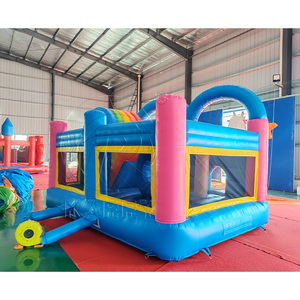 Kommerzielle Regenbogen aufblasbare Türsteher Spielplatz aufblasbare Hüpfburg Kinder Einhorn aufblasbare Hüpfburg mit Rutsche - Product Image 4