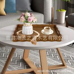 New cross-border style wooden lace <b>tray</b>, household <b>tea</b> <b>tray</b>, dessert <b>tray</b>, hotel dining <b>tray</b>, portable wooden <b>tray</b>, dried fruit - Product Image 1