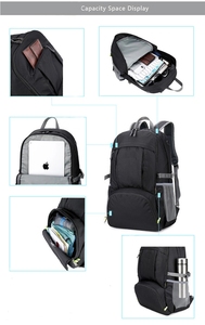 Sac à dos pliable léger et tendance personnalisé, doublure en nylon imperméable avec fermeture à glissière - Product Image 4