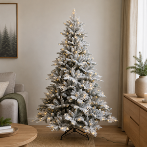 Sapin de Noël Artificiel de Luxe 1,5-3 m Pré-éclairé à LED, Charnières Intégrées, Décoration Intérieure, Installation Facile, Ignifuge, Durable - Product Image 1
