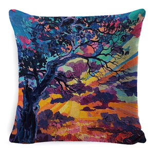 Housse de coussin personnalisable style peinture à l'huile, motif bâtiment célèbre, décoration intérieure, canapé de ferme, 100% coton - Product Image 3