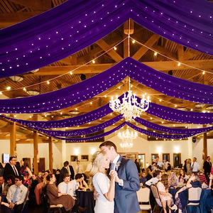 Drapage de plafond de mariage Tentures en mousseline de soie bleu marine pour mariage Tentures de plafond de qualité supérieure pour divers événements - Product Image 5