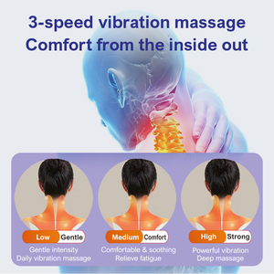Masseur de nuque chauffant, étireur de nuque à 3 modes, appareil de <span class=keywords><strong>traction</strong></span> cervicale rechargeable pour soulager la douleur et la relaxation musculaire - Product Image 5