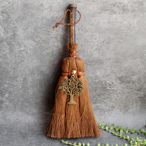 HZ Wicca – Sculpture en bois écologique pour ornements d'autel ou pendentif balai, éventail <span class=keywords><strong>de</strong></span> <span class=keywords><strong>sorcière</strong></span>, pendentif en forme <span class=keywords><strong>de</strong></span> palmier - Product Image 6
