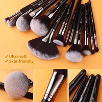 BEILI Luxe 40 Pièces Professionnel Pinceaux de Maquillage Personnalisé avec Logo Kit Cosmétique Poils de Chèvre Noirs Pinceau Estompeur Marque Privée