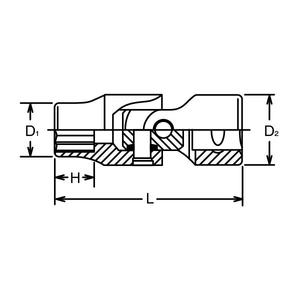 KOKEN - 4445A-1/2 1/2'' Inch polygonal <b>universal</b> <b>socket</b> - EAN 4991644082834 <b>SOCKET</b> WRENCH ACCESSORIES 1/2" - Product Image 2