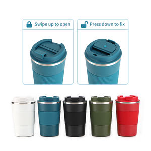 Vasos Térmicos Personalizados con Logotipo, Portátiles, con Agarre para Viaje, de Acero Inoxidable, Doble Pared, 450 ml, Tapa Antiderrames para Camping - Product Image 2