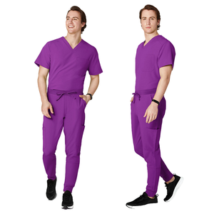 ชุดยูนิฟอร์มพยาบาลคุณภาพสูงแบบขายส่ง ชุดสครับทางการแพทย์ ผ้าเจอร์ซีย์ผสมโพลีเอสเตอร์และสแปนเด็กซ์ ยืดได้ เหมาะสำหรับใช้ในโรงพยาบาล สำหรับผู้ชาย - Product Image 6
