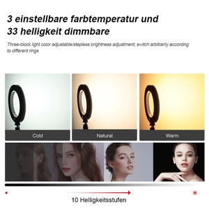 Clip de Selfie de haute qualité 8W 6 pouces sur anneau vidéo RVB lumière de remplissage de Selfie réglable pour <span class=keywords><strong>tablette</strong></span> d'ordinateur portable - Product Image 4