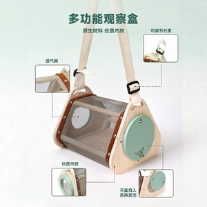<span class=keywords><strong>Kit</strong></span> de capture d'<span class=keywords><strong>insectes</strong></span> en bois pour enfants, ensemble d'exploration en plein air avec filet à papillons extensible, loupe, pincettes, boussole - Product Image 4