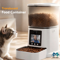 Comedero Automático Inteligente para Perros y Gatos de 5L con Dispensador de Comida Sólida, Control por Aplicación, Temporizador y Registro de Voz con Cámara