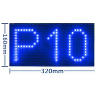P10 antiair modul peraga LED warna tunggal celup biru dalam dan luar ruangan untuk iklan layar tanda LED