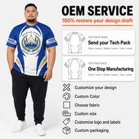 T-shirt imprimé intégral pour hommes grandes tailles, avec emblème personnalisé par sublimation, extensible, à manches courtes, vente en gros