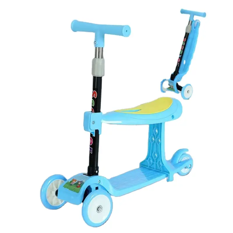 Alta qualidade novos produtos logotipo personalizado design exclusivo pedal dobrável bebê 3 rodas scooter
