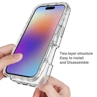 Coque pour iPhone 17 16E 16 15 14 Plus 13 12 Mini 11 Pro Max XS 2-en-1 antichoc robuste anti-rayures transparente Funda
