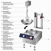 Cuisinière Wok Automatique en Acier Inoxydable, Machine à Frire Électrique 5000W, Appareil de Cuisson de Comptoir SMK-TSJB-OA5