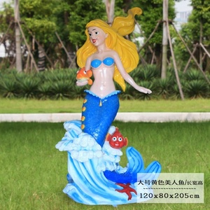 シェルに座っているカスタマイズされた屋外等身大樹脂彫刻人魚像 - Product Image 6