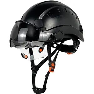 ANT5PPE helm keselamatan, topi keamanan roda searah penyesuaian industri mendaki topi keras dengan tali dagu penyelamatan ventilasi