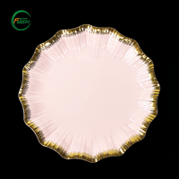 Assiettes décoratives rigides en plastique PS de qualité professionnelle Flash, bord vif, pour traiteur et événements spéciaux