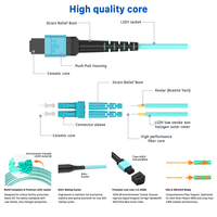 MPO/MTP kabel serat optik 8/12/24 Core OM3/OM4 kabel Patch untuk jaringan 5G komunikasi Internet peralatan Pusat 100g 40g FTTH