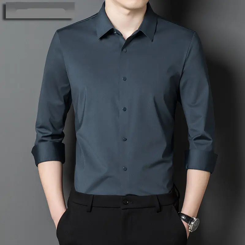 Стильная Классическая мужская рубашка в клетку, с длинным рукавом, 4 способа, стрейч, впитывает влагу, легкий уход