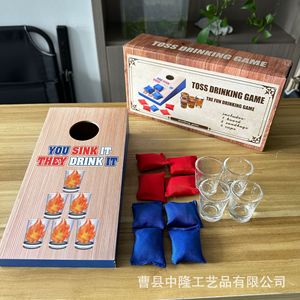 Table de jeu de lancer de beanbags en bois avec motif de trous et de flammes pour bar, KTV et soirées amusantes - Product Image 5