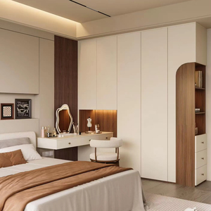 Système de garde-robe <span class=keywords><strong>en</strong></span> gros avec coiffeuse et porte coulissante, mobilier de chambre à coucher, ensembles de placards modulaires pour projets de rénovation de la maison - Product Image 1