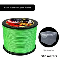 Ligne de pêche flottante en PE tressée à 8 brins avec double nœud, haute résistance, durable, écologique, légère et colorée pour la rivière
