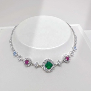 Pulsera de plata de ley 925 con circonitas y trébol, diseño de lazo, esmeralda y piedras de colores, estilo cereza, para niñas, precio de fábrica. - Product Image 4