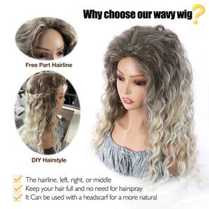 Peluca rizada de 25 pulgadas, <span class=keywords><strong>pelucas</strong></span> onduladas largas para mujer, fibra sintética esponjosa, fiesta de <span class=keywords><strong>carnaval</strong></span>, cabello voluminoso, tonos marrones - Product Image 2