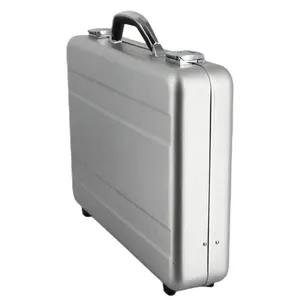 Caixa de ferramentas de transporte de alumínio para equipamentos médicos, caixa de transporte personalizada à prova d'água prateada para proteção de segurança