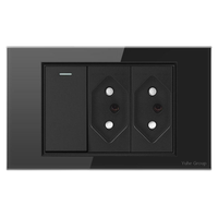 Prise murale standard brésilienne YH, panneau tactile PC de luxe, 3 prises, protection IP20, 16A/250V, durée de vie mécanique de 15 ans, facile à utiliser