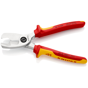 Cisailles à câbles KNIPEX 95 16 200 avec lame de coupe doublement isolée et poignées à poignées multi-composants, testées VDE - Product Image 2