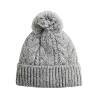 Bonnet en acrylique uni brodé de logo, chapeau à pompons d'hiver, design à la mode, bonnet chaud d'automne et d'hiver, vente en gros